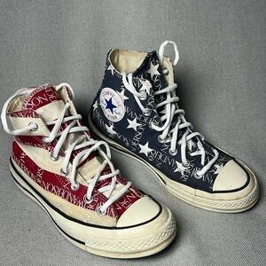 Converse Chuck 70 HI JW Anderson Americana Mood Indigo/Garnet platform sneakers